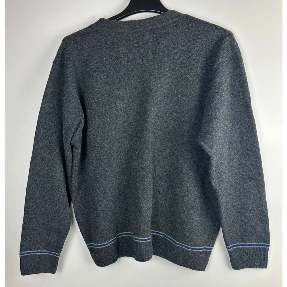 Harry Potter Wizarding World Cardigan Sweater Ravenclaw Lambswool Charcoal Gray - Picture 6 of 13
